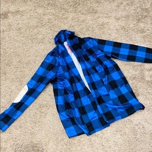Blue plaid cardigen